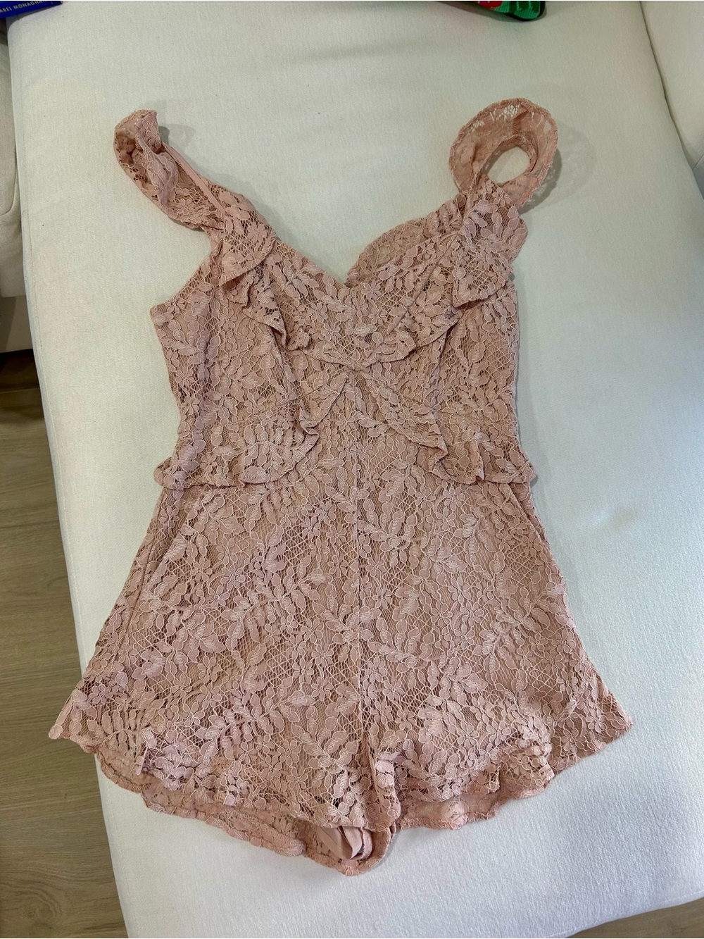 BCBGeneration Pink Lace Romper